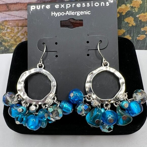 Pure Expressions Hammered Earrings and Elsie & Zoey Necklace - Picture 3 of 5